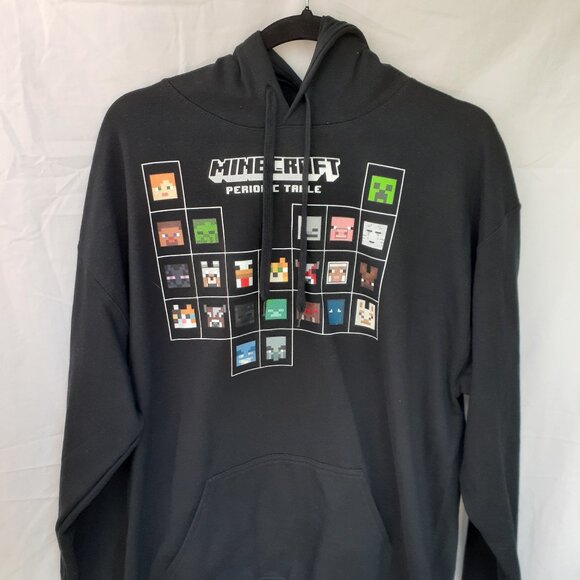 New Large Minecraft Periodic Table Characters Black Pullover Hoodie - Picture 2 of 5